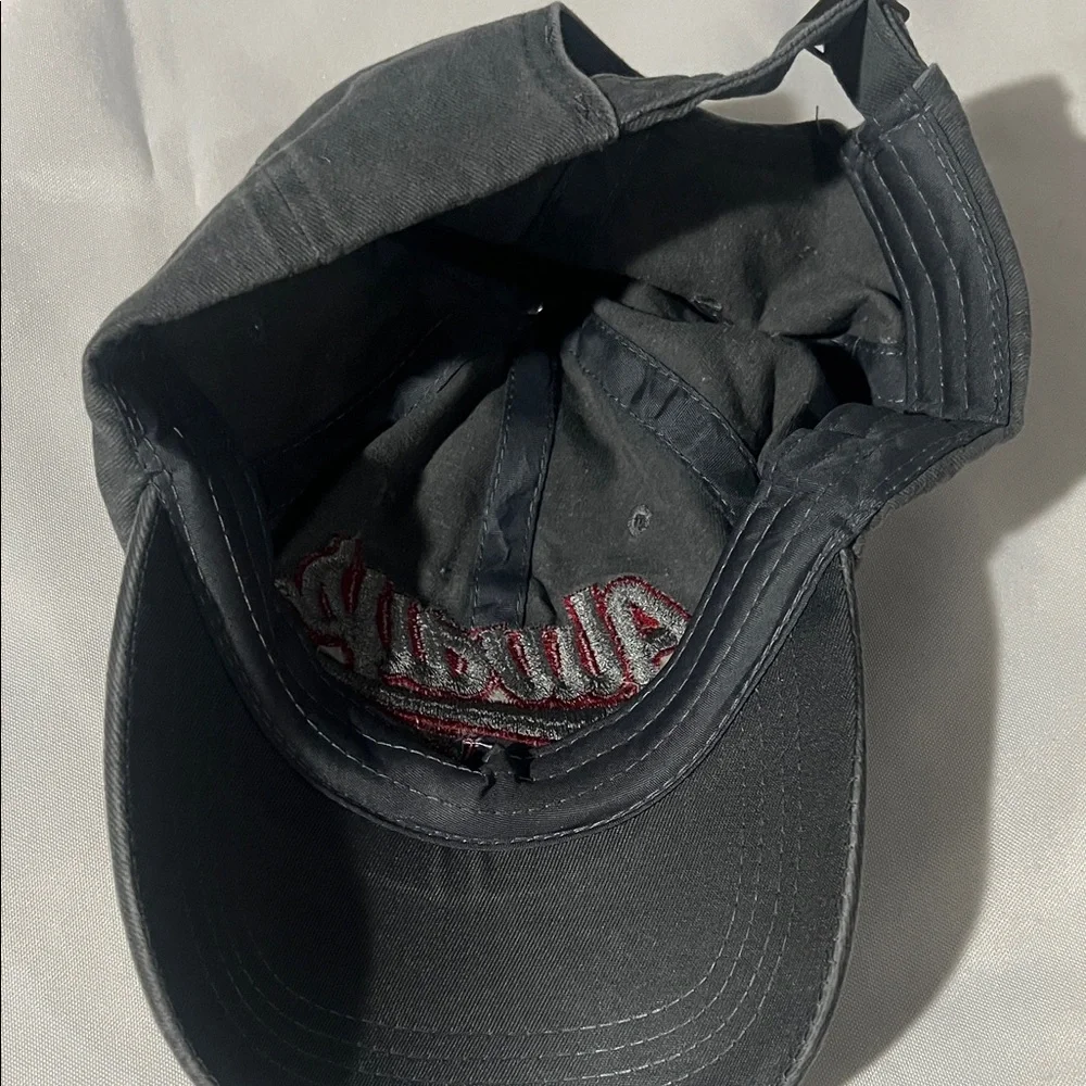 Gray and Red Embroidered Cap‎